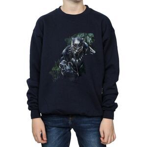 Black Panther Boys Wild Silhouette Cotton Sweatshirt / Black